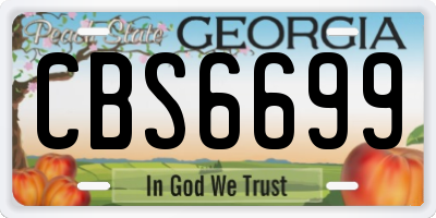 GA license plate CBS6699
