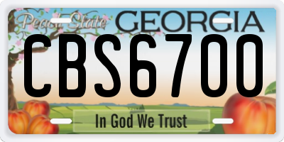 GA license plate CBS6700