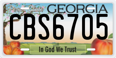 GA license plate CBS6705