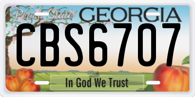 GA license plate CBS6707