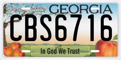 GA license plate CBS6716