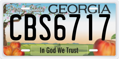 GA license plate CBS6717
