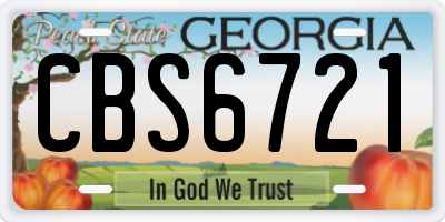 GA license plate CBS6721