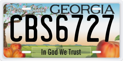 GA license plate CBS6727