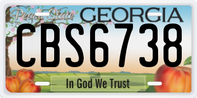 GA license plate CBS6738