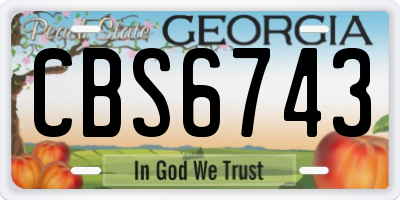 GA license plate CBS6743