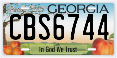 GA license plate CBS6744