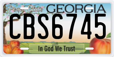 GA license plate CBS6745