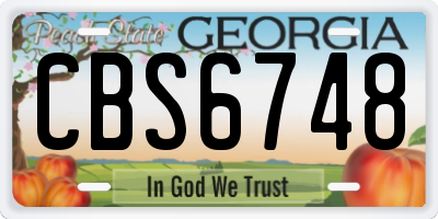GA license plate CBS6748