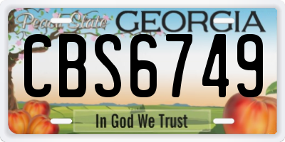 GA license plate CBS6749