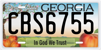 GA license plate CBS6755