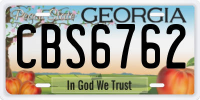 GA license plate CBS6762