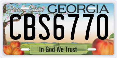 GA license plate CBS6770