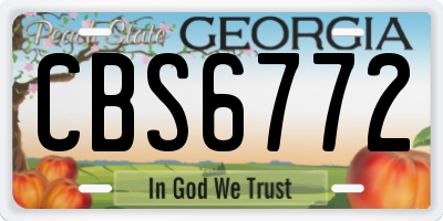 GA license plate CBS6772