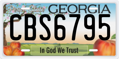 GA license plate CBS6795