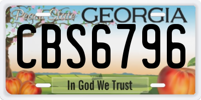 GA license plate CBS6796