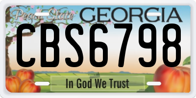 GA license plate CBS6798