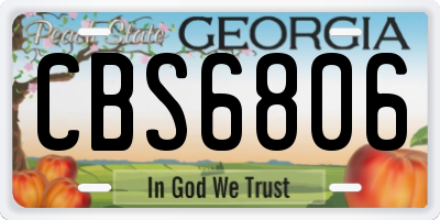 GA license plate CBS6806