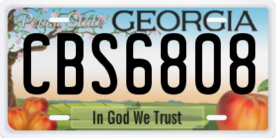 GA license plate CBS6808
