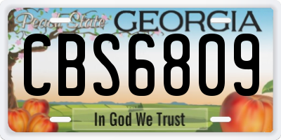 GA license plate CBS6809