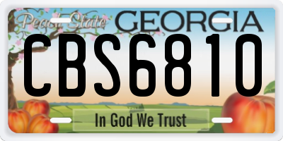 GA license plate CBS6810