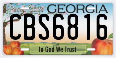 GA license plate CBS6816