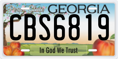 GA license plate CBS6819
