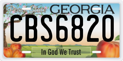 GA license plate CBS6820
