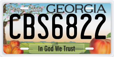GA license plate CBS6822