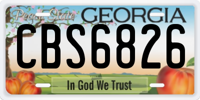 GA license plate CBS6826