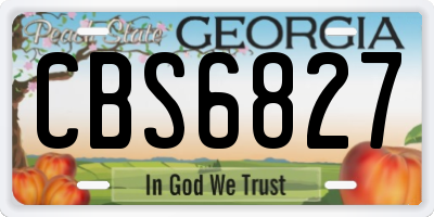 GA license plate CBS6827
