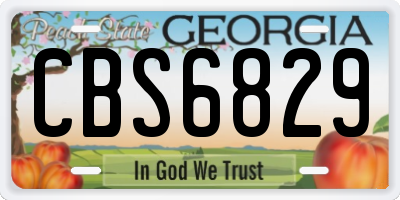 GA license plate CBS6829