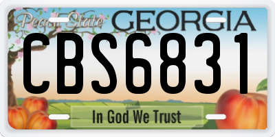 GA license plate CBS6831