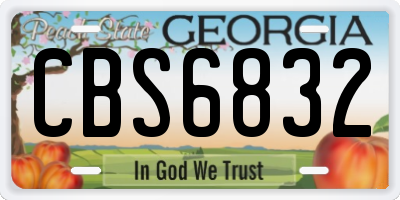 GA license plate CBS6832