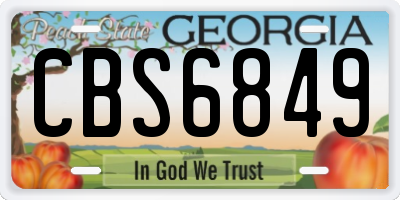 GA license plate CBS6849