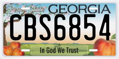 GA license plate CBS6854