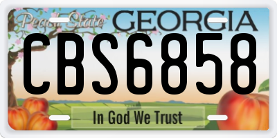 GA license plate CBS6858
