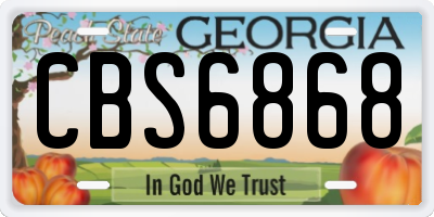 GA license plate CBS6868
