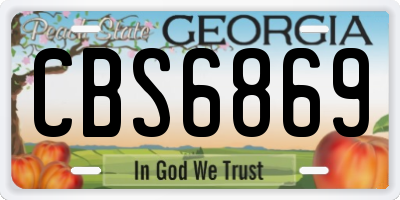 GA license plate CBS6869