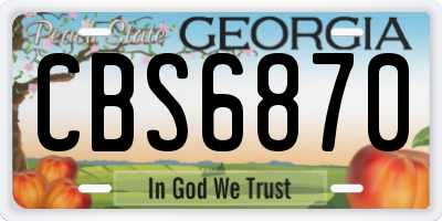 GA license plate CBS6870
