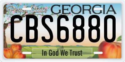 GA license plate CBS6880