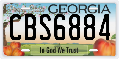 GA license plate CBS6884