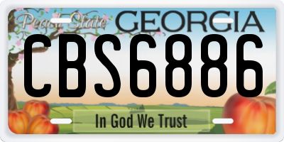 GA license plate CBS6886