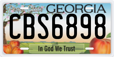 GA license plate CBS6898