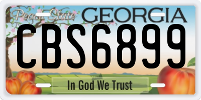 GA license plate CBS6899