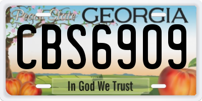 GA license plate CBS6909