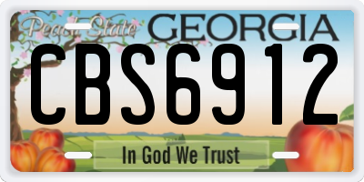 GA license plate CBS6912