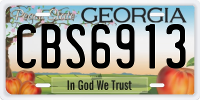 GA license plate CBS6913