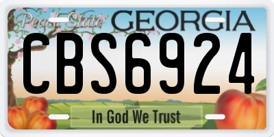 GA license plate CBS6924