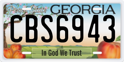 GA license plate CBS6943
